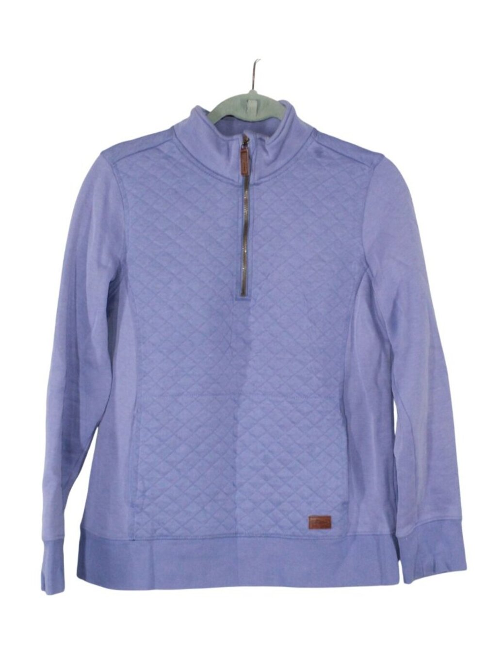 LL Bean Women's Quilted Quarter Zip Pullover Mauve Workdays Casual Outdoor Small
